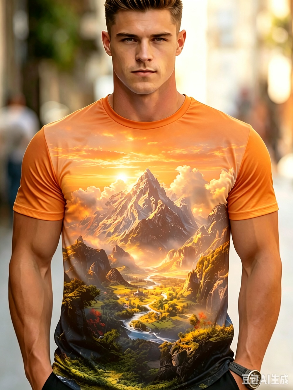 Men Mountain Scenery3D Print S - Street Fashion Y2K 评论和价格